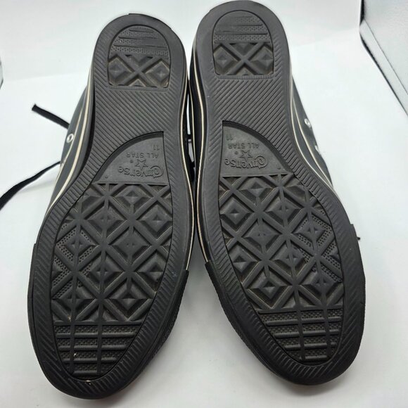 Converse All Star Leather Hi Top Mens Size 11 Black Casual Sneakers Athletic - Picture 9 of 15